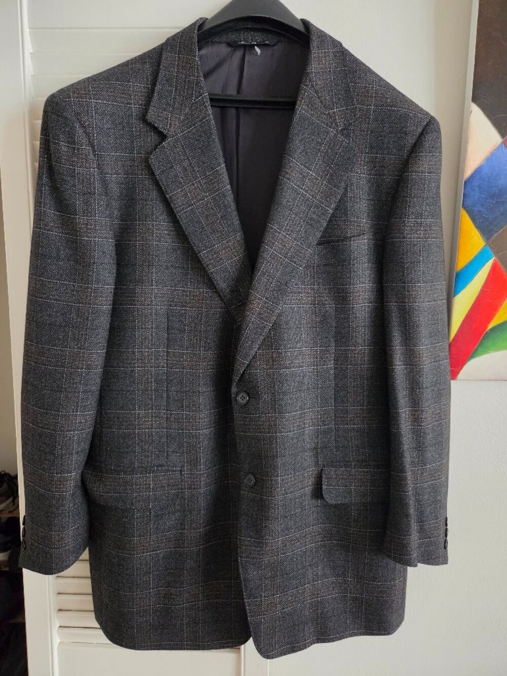 Canali Men's Gray Windowpane Blazer - Classic Tailored Look EUR 52 US 42R /XL Go